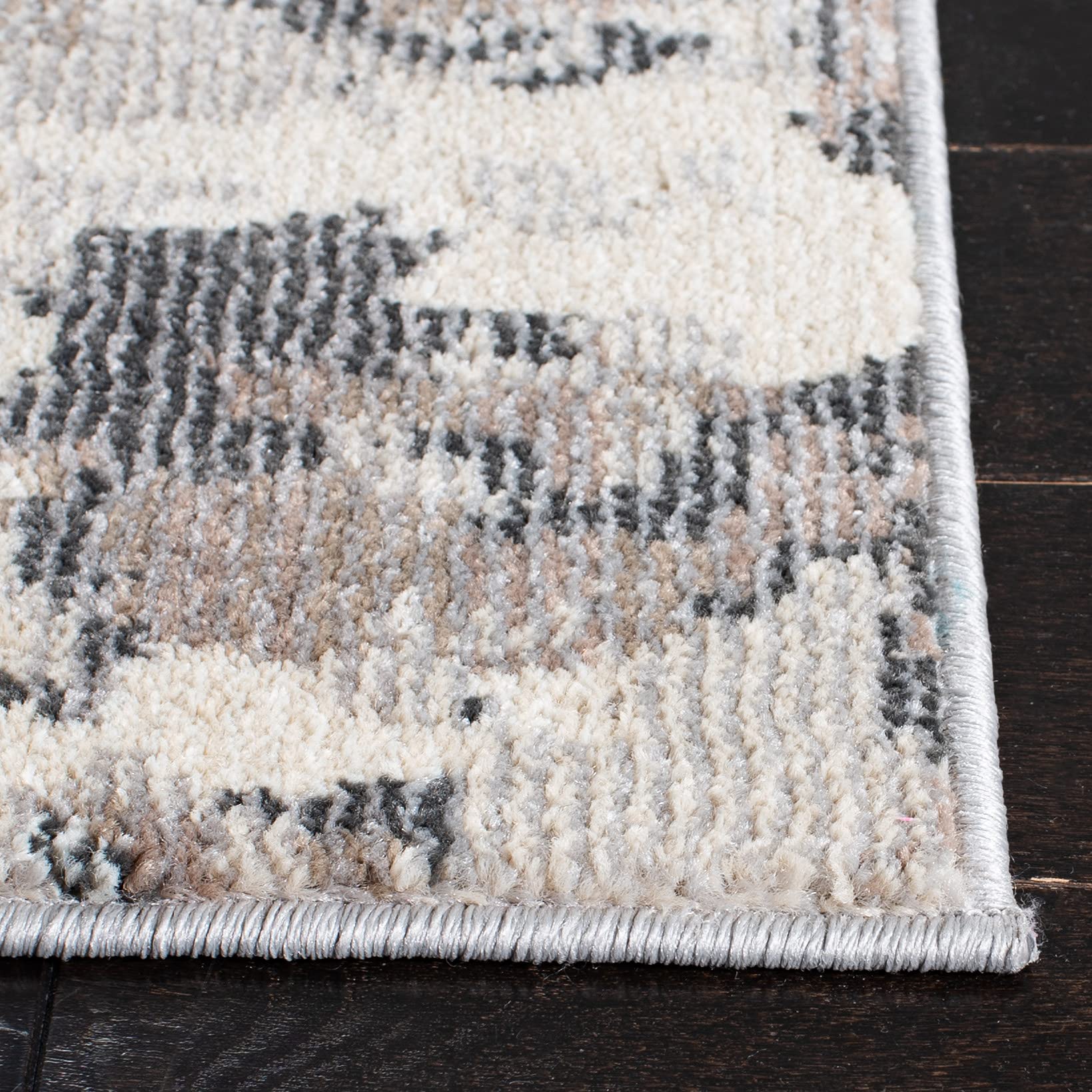 Safavieh Madison Collection Accent Rug - 2'2'' X 4', Grey & Beige, Boho Abstract Design, Non-Shedding & Easy Care, Ideal For Hig
